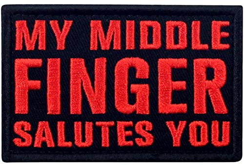 EmbTao My Middle Finger Salutes You Patch broderad taktisk emblem applikation fästkrok och ögla emblem