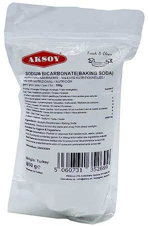 Aksoy Baking Soda 850GR | Pure Sodium Bicarbonate Powder with Highest Purity, Food Grade, Multi-Purpose Use for Cooking, Baking, Cleaning, Odor Removal, and More...