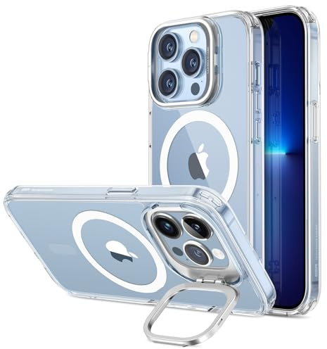 ESR für iPhone 13 Pro Hülle Flex-Ständer, für MagSafe, Klar | Vergilbungsschutz, 3X Militär-Sturzschutz, Magnetische Handyhülle, Air Guard Ecken, Kratzfest