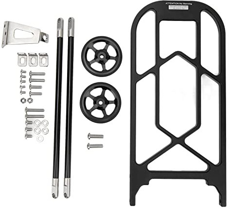 Klappbarer Fahrrad-Heckträger, Hochfester Fahrrad-Gepäckträger aus Aluminiumlegierung mit Rädern für Brompton(Schwarz)