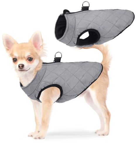 SCENEREAL Winter Dog Vest Coat with Harness Built in