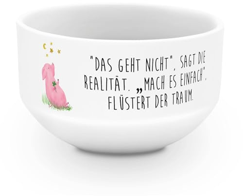 Mr. & Mrs. Panda schale Schwein Glück - Geschenk, Tiermotive, joghurtbowl, Träume, Sterne, Obstschale, Müslischale, porzellanschüssel, Ziele, Suppenschüssel, Glücksbringer, Motivation