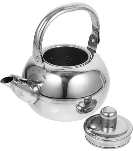 TOPBATHY 1l Stainless Steel Kettles Tea Kettle with Filter and Anti-scalding Handle for Gas and Induction Stoves Home Kitchen Use