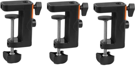ibasenice 3pcs Adjustable Screw Desk Clamp Iron Table Mount Clamp for Mic Suspension Boom Table Mount-clip Home Supplies Multi Functional
