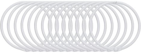 Sourcing Map 14pcs Shower Curtain Rings, 2 Inch ID Iron Round Snap Hooks Glide Smoothly for Bathroom Shower Curtain Rods, White