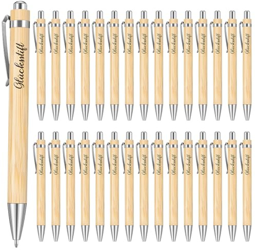 Tenare 30 Stück Glücksstifte mit Gravur für Prüfung Abschluss Abitur | Inspirierende Viel Glück Kugelschreiber Geschenke, Druckkugelschreiber, Für Genesung, Kollegen und Familien