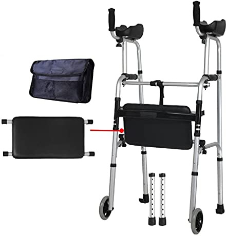 CVNIMV Andador Andador para Personas Mayores Andador Ligero Plegable estándar Andador con Ruedas con Asiento Acolchado Andador con Soporte para Brazos Anhele la Independencia