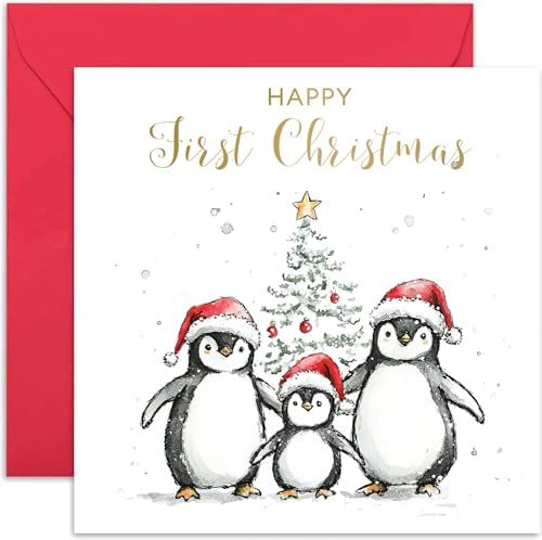 Biglietto di Natale per la famiglia, biglietto d'auguri per il primo Natale del bambino, motivo: orso polare, mamma e papà, biglietto di auguri di Natale festivo per i nuovi genitori