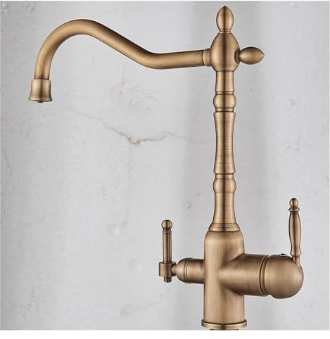 QTYQWC Rubinetto per lavabo con Maniglie in Ceramica Doppie, Miscelatore per lavabo da appoggio, Rubinetto per lavabo, Miscelatore per Acqua Calda e Fredda, Rubinetto per lavabo da Bagno