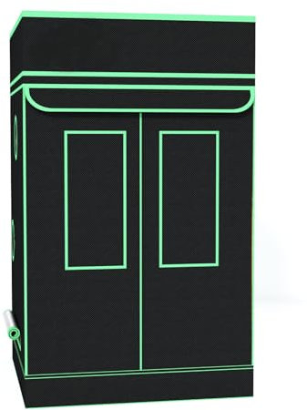 GROWSTERS Growzelt 120x60x150cm, Indoor Grow Tent Reflektierendes Mylar für Hydrokultur, Anbausystem, herausnehmbarer Boden, Homegrowing, Zuchtschrank, Mini-Gewächshaus