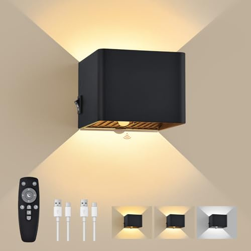 GeyouLux 6000mAh Akku Wandleuchte Innen mit Bewegungsmelder & Fernbedienung