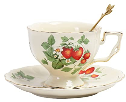 Coffee Cup and Plate Set Ceramic Teapot Pastoral Tea Set Breakfast Cup
