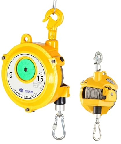 Aocay Einziehbarer Federzug Balancer, Aufhängen Spring Balancer, Einstellbarer Federzug mit 1.5m Stahldrahtseil und Haken, Multifunktionale Hilfswerkzeuge für Fabrik und Werkstatt (9-15kg)