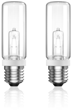 TobeBright Lampadina Alogena Tubolare 100W E27 Bianco Caldo 2800K Dimmerabile 2820lm Trasparente Lampadine E27 Alogena per Lampade da Terra, Lampade da Tavolo, Illuminazione da Studio AC220V, 2pc