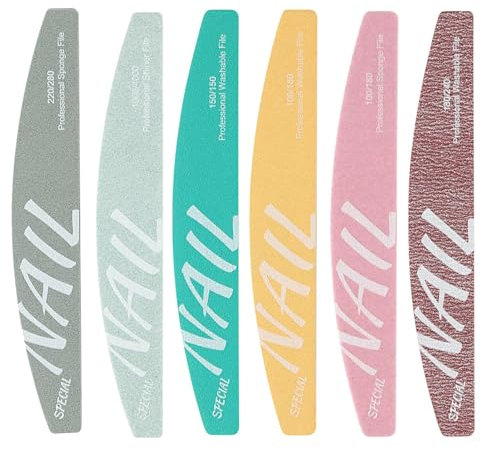 AstraGlam Set Lime per Unghie e Buffer per Gel, Set Completo con Sei Lime di Alta Qualità per Unghie Naturali, Acriliche e in Gel, Durevole e Lavabile