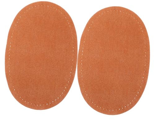 OSALADI Oval Wildleder Ellbogen Knieflicken Zum Aufnähen Vorgebohrt Für Einfache Reparatur Atmungsaktive Strapazierfähige Diy-bügelpatsche Für Kleidung Jacken Hosen Funktionskleidung Kamel