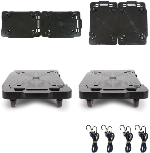 BLOHEIWA Furniture Moving Dolly With Lock,Portable, Heavy-Duty Rollers, Leg Movers for Furniture, 8-Wheel Small Flat Mover, 880 LBS/400KG Capacity,2-Pack Black Plant Dolly Cart With Brake (With Brake)