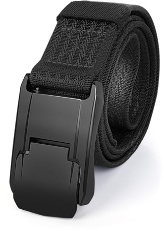 Cozary Cintura Tattica Elastica, Cintura da Lavoro Uomo 3,8cm con Fibbia in Metallo a Sgancio Rapido, Cinture Outdoor Uomo per Sport all'Aperto Campeggio