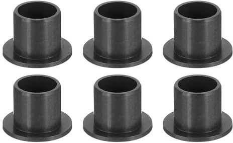 sourcing map 6Pcs Flanged Sleeve Bearing, Plastic Bushing ID 8mm x OD 10mm x Length 10mm POM Bushing, Black