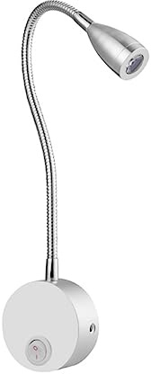 HOMSFOU Lampe de Lecture Murale LED à Col de Cygne Flexible Applique Murale Design Moderne Lumière de Chevet Brossé pour Chambre à Coucher