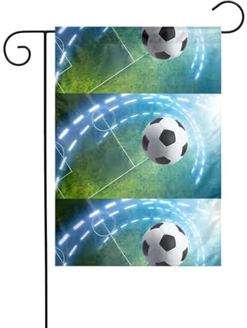 Bandiera da giardino 30,5 x 45,7 cm YUGTAEE Soccer Sports Ball Stampa decorazione da giardino spessa resistente alle rughe per giardino esterno prato terrazza
