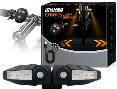 Bike Tail Light with Ultra-Bright Turn Signal Projection, 5 Modes-Wireless Horn Alarm Bicycle Tail Light 30 LED IPX4 Waterproof USB Rechargeable Rear and Front Cycling Lights for Road Safety(2Pcs)