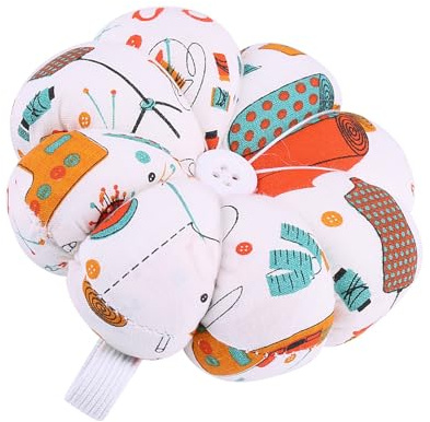 Walfront Sewing Needles Pin Cushion, Portable Pin Cushions with Elastic Wrist Band, DIY Craft Sewing Holder, Comfortable Pumpkin Wearable Needle Pincushions, Keep (Type 2)