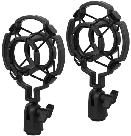 ULDIGI Soporte Antivibración 2 Piezas Negro de Plástico para Micrófono y Compatibilidad Instalación Rápida para Grabación de Video y Podcast en Tiempo Real