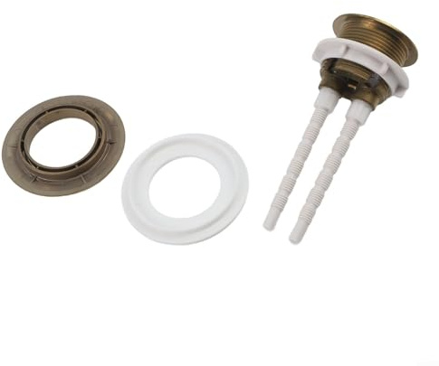 Botón de descarga para tanques de inodoro que soporta 38 mm, 48 mm, 58 mm, montaje de cubierta con integración de parche de conversión (dorado)