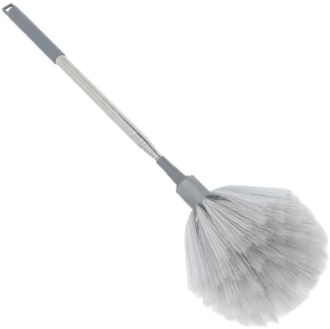 AKOOSY Plumero telescópico con Mango Extensible y Cepillo de cerdas duras para Limpieza de Polvo y telarañas en techos, Uso doméstico, Material plástico, Color Gris Varios Estilos