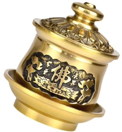 MUCKLILY Coppa delle Offerte Buddha in Rame Oro Stile Luxury Retro