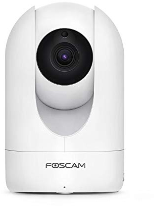 Foscam - R4M - Caméra IP Intérieure Motorisée 4MP Blanc - Caméra Wi-Fi avec Consultation et Pilotage à Distance 24h/24 et 7j/7 - Détection de Mouvement et Alerte Push