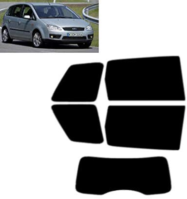 Tintcom.com Passgenaue Tönungsfolie für Focus C-MAX 5-Türen 2003-2006 Heck/Seitenscheiben (05% Tiefschwarz)