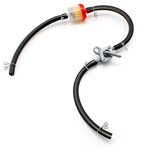 TianLin Filtre à Huile D'essence de Carburant, 1 Tuyau Carburant 6 Clips et Interrupteur 3 pour Moto, Voiture, Scooter, 55cm