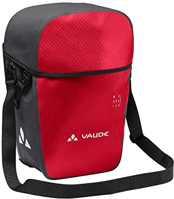 VAUDE Aqua Back Pro Single Fahrradtasche, wasserdicht – Red | Wasserdichte Fahrradtasche für Gepäckträger – 24L Satteltasche mit QMR 2.0 System – Made in Germany