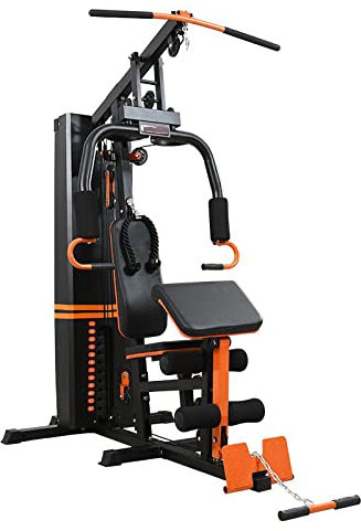 TIM-LI Home Multi Gym Station Cable Machine - 20+ Exercises in 1 Multifunction Workout Station with Pull Up Bar, Leg Extensions - 660LBS Loading