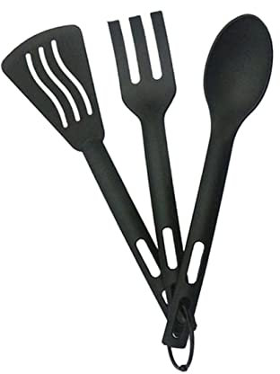 Alipis 3 Set Cucchiaio Di Stoviglie In Silicone Utensili Da Cucina Forchetta Di Plastica Foro Riutilizzabile Scanalato Kit Tornitore Esterno Cavo Posate Posate Da Viaggio Picche Servire