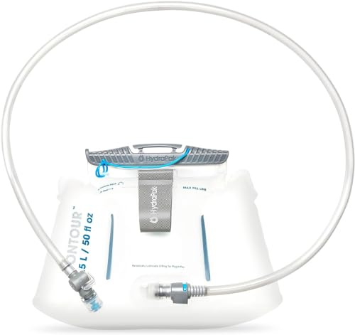 HydraPak Contour Hydration Reservoir - Low-Profile-Wasserblase, passend für die meisten Hydration Packs - High-Flow-Bissventil, auslaufsicher, vollständig umkehrbar und spülmaschinenfest - 1,5L 2L 3L