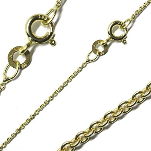 G & J Goldkette Ankerkette rund massiv 333 8Karat 1,10mm 34-60cm Gelbgold Halskette edles zartes Collier für Damen Made in Germany