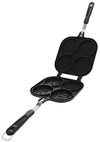 OQHAIR 2pcs Non-Stick Home Double Hamburg Flapjack Grill Poached Aluminium Toaster Panini Tools Pans Side Square Pot Maker Swedish - Aluminum Breakfast Cooker Animal Griddle Pie Egg