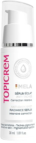 Topicrem - Mela, Sérum Éclat Anti-Taches - Hydrate 24h, Unifie et Ravive le Teint, Corrige et Prévient l’Apparition des Taches - Soin du Visage pour Peaux Sensibles - 30 ml