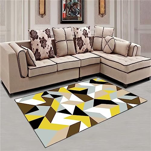 RUGMRZ Auto Teppiche Moderne Geometrie teppiche gelb babyzimmer Teppich Junge Baby Teppich Junge Auto teppiche Baby Spiel teppich170x240CM