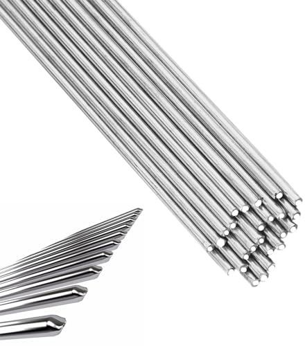 30 varillas de soldadura de aluminio, varillas de soldadura de aluminio de baja temperatura, 1,6 x 250 mm, alambre de relleno para reparación de tubos de aluminio, aleación de aluminio, engrasado de