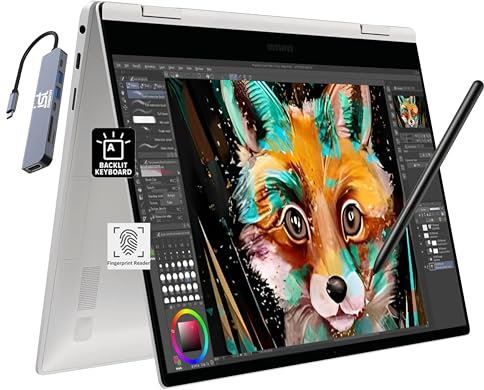 Samsung Galaxy Book4 360 2 in 1 AI PC Laptop (15.6 FHD AMOLED Touchscreen, Intel 10-Core 5 120U (> i7-1355U), 16GB DDR5, 1TB SSD) for Creator, Designer, FP, IST Hub, Win 11 Pro, 2025, NP750QGK