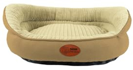 PATAM Hundebett für Hunde und Katzen, Abnehmbarer Bezug, maschinenwaschbar, weiches Bett mit erhöhtem Rand und Rutschfester Unterseite - Shiro Beige, Small 51 x 41 x 20 cm