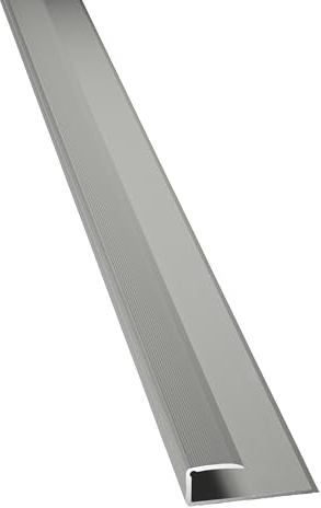 D-TACK Einfassprofil Alu | Höhe 8,2 mm | Länge 2,7 m | Edelstahlfarben | Zum Kleben, Klemmen oder Schrauben | Einfassschiene aus eloxiertem Aluminum | Abschlussleiste