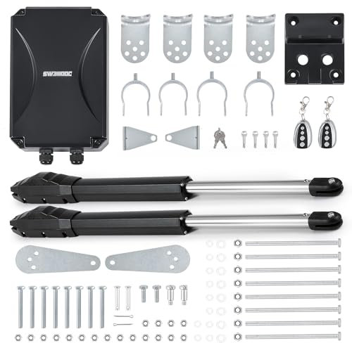 CO-Z Automatic Dual Swing Driveway Gate Opening System, Electric Opener for Doors up to 6 m or 400kg per Wing, Kit with Remote Control