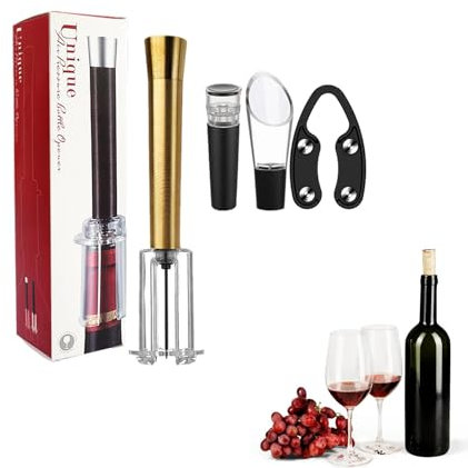 Zuasdvnk Set ouvre-bouteille de vin rouge, kit ouvre-bouteille, kit ouvre-bouteille avec bouchon sous vide - ouvre-bouteille manuel robuste et pratique pour une utilisation pique-nique en plein air