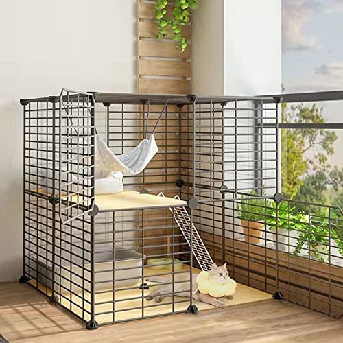 CuNtoHHH Katzenkäfig, Katzenlaufstall, Katzenzubehör für Hauskatzen, Abnehmbarer Katzentransportkorb aus Draht, Harter Chinchillakäfig, Frettchenkäfig, Katzenkäfig mit Leiter