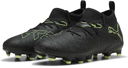Puma Unisex Kid's Future 8 Match FG/AG Jr Soccer Shoe, Puma Black Fizzy Light Green Terrain, 32 EU